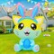 GOOSH 5 FT Easter Inflatables Cat with Eggs Rabbit Ears with Built-in LEDs